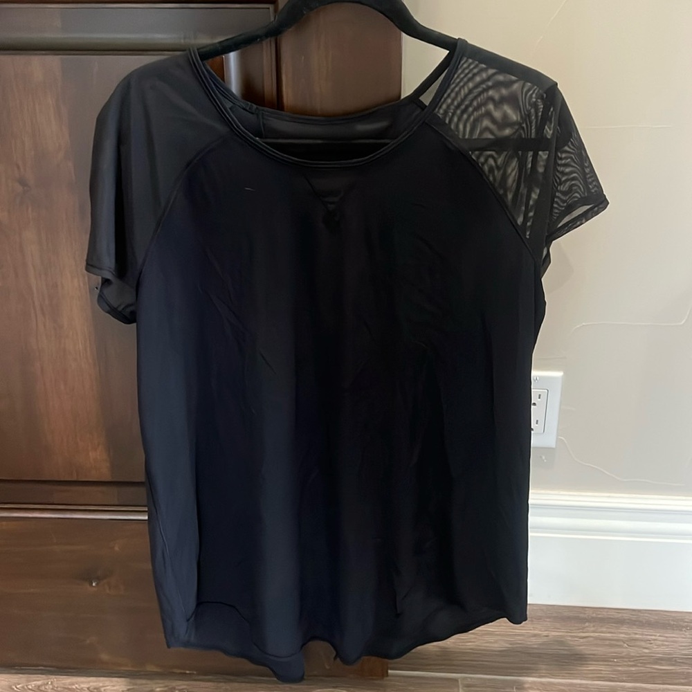 Black Sheer Sleeve Women's Top